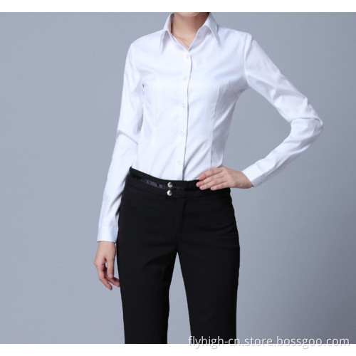 Fashion Slim Style Cotton Material Working Women Shirt